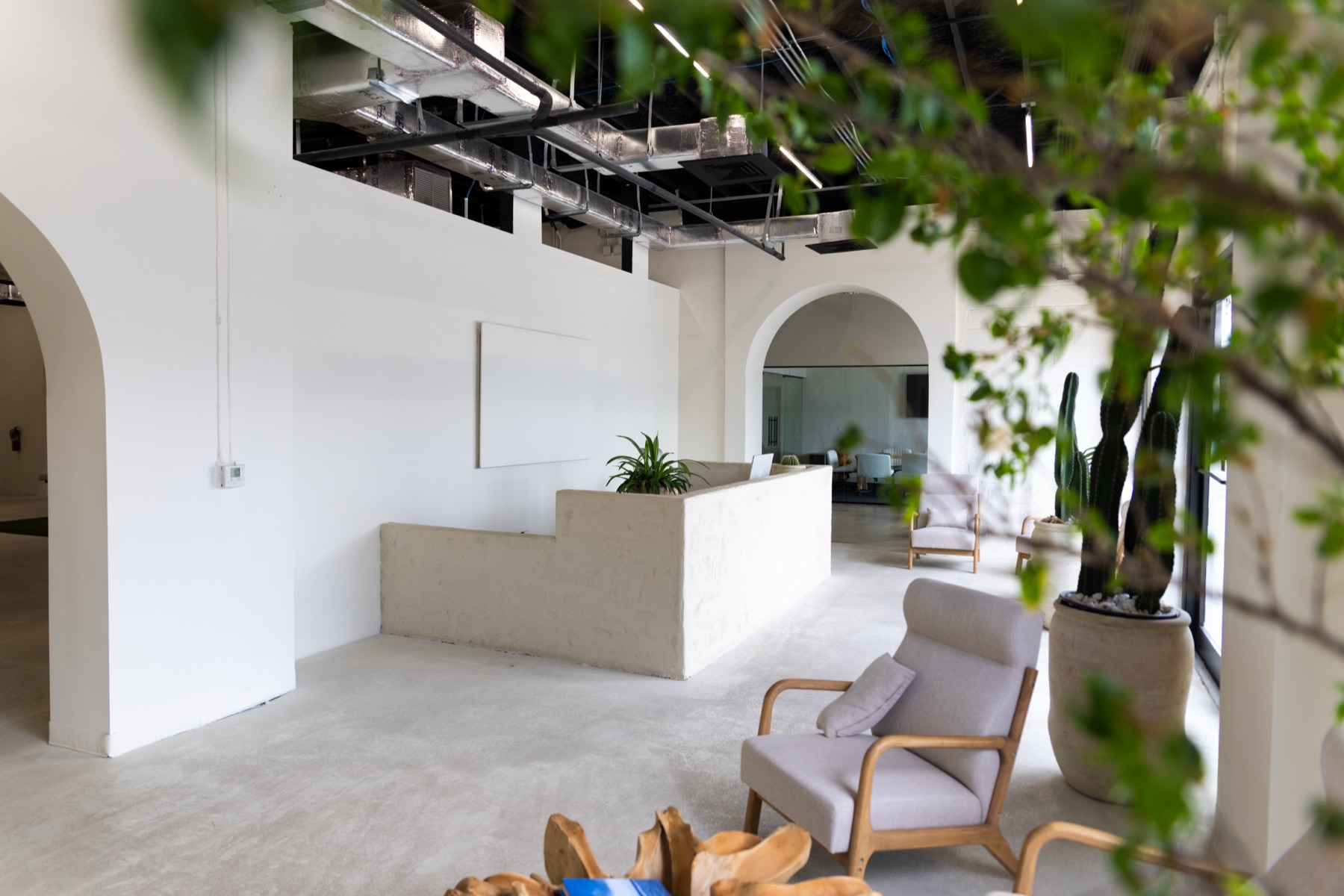 Reception and lounge inside Infinity Delta’s Miami facility